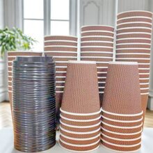 20pcs-12oz Disposable Brown Coffee Cups - Coffee Brown - View 1