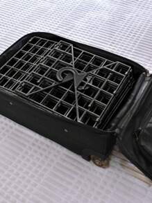 5-Tier Folding Plastic Hanging Organizer With Vertical Mesh - Black - View 3