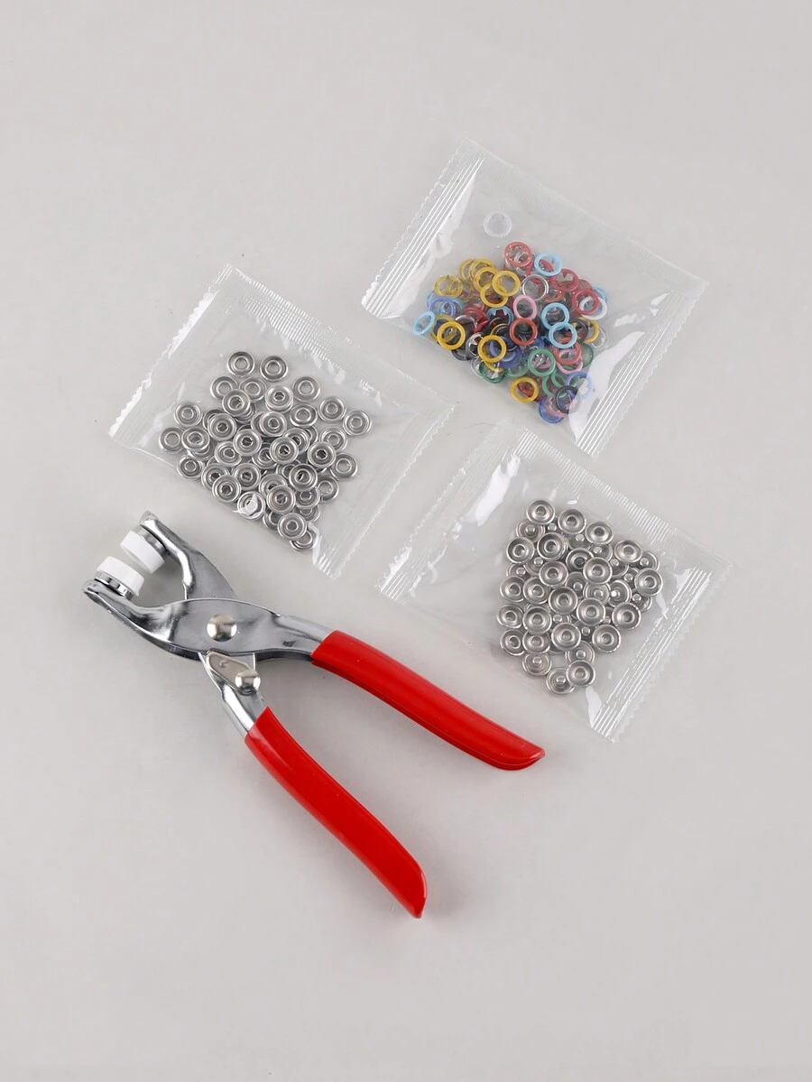 1套五爪扣安裝工具包,無需縫紉按扣手動壓製工具,按扣,隱形扣