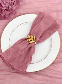 6pcs Cheese Cloth Napkins, Dinner Party Wedding Decor, Crinkled Table Linens With Sage Green For Rustic Decoration, Suitable For Wedding Reception Party - Hot Pink - View 1