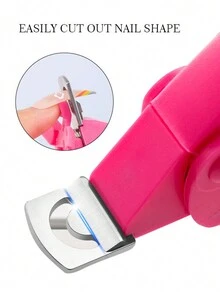 1pc Adjustable Stainless Steel Nail Clipper With Rotating Disk For Manicure, Nail Tip Trimmer Tool - Pink - View 7