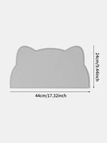 1pc Cartoon Design Pet Placemat, Pet Food Mat For Dog & Cat, Waterproof Pet Feeding Mat, Non Slip Cat Food Mat, Dog Water Bowl Pad - Grey - View 5