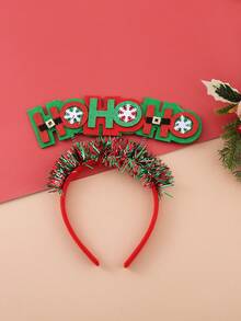 两件套圣诞主题发箍，一件带有圣诞树图案，一件带有圣诞老人腿图案，趣味十足，适合节日派对、化妆舞会等场合，女士发箍发带，发饰 - 紅色 - 查看 2