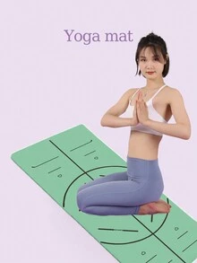 Women's Home Dance Tpe Anti-slip Yoga Mat With Position Line - Green - View 1
