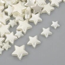 50 pezzi Pentagramma Bianco Perline Stelle Distanziatori Acrilici Per Creazione Di Gioielli Braccialetto DIY Accessori Collana Fatti A Mano 8-14mm