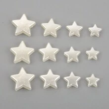 50 pezzi Pentagramma Bianco Perline Stelle Distanziatori Acrilici Per Creazione Di Gioielli Braccialetto DIY Accessori Collana Fatti A Mano 8-14mm