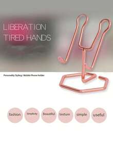 1入組辦公室電話支架,創意設計平板支架,金屬防滑桌面支架 - 彩色 - 查看 4