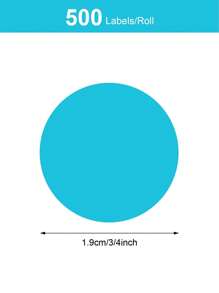 500pcs Blue 0.75 Inch Round Color-Coding Labels, Garage Stickers, Yard Price Stickers, Permanent Adhesive Circle Dot Stickers, Easy Write With Perforation - Blue - View 2