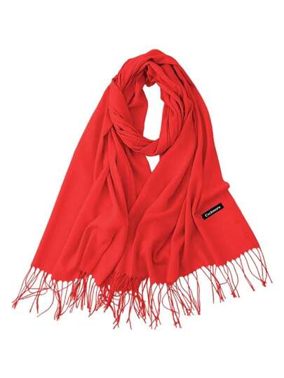 Bluelander Pashmina de invierno gruesa con borlas, a prueba de viento, y totalmente ajustable