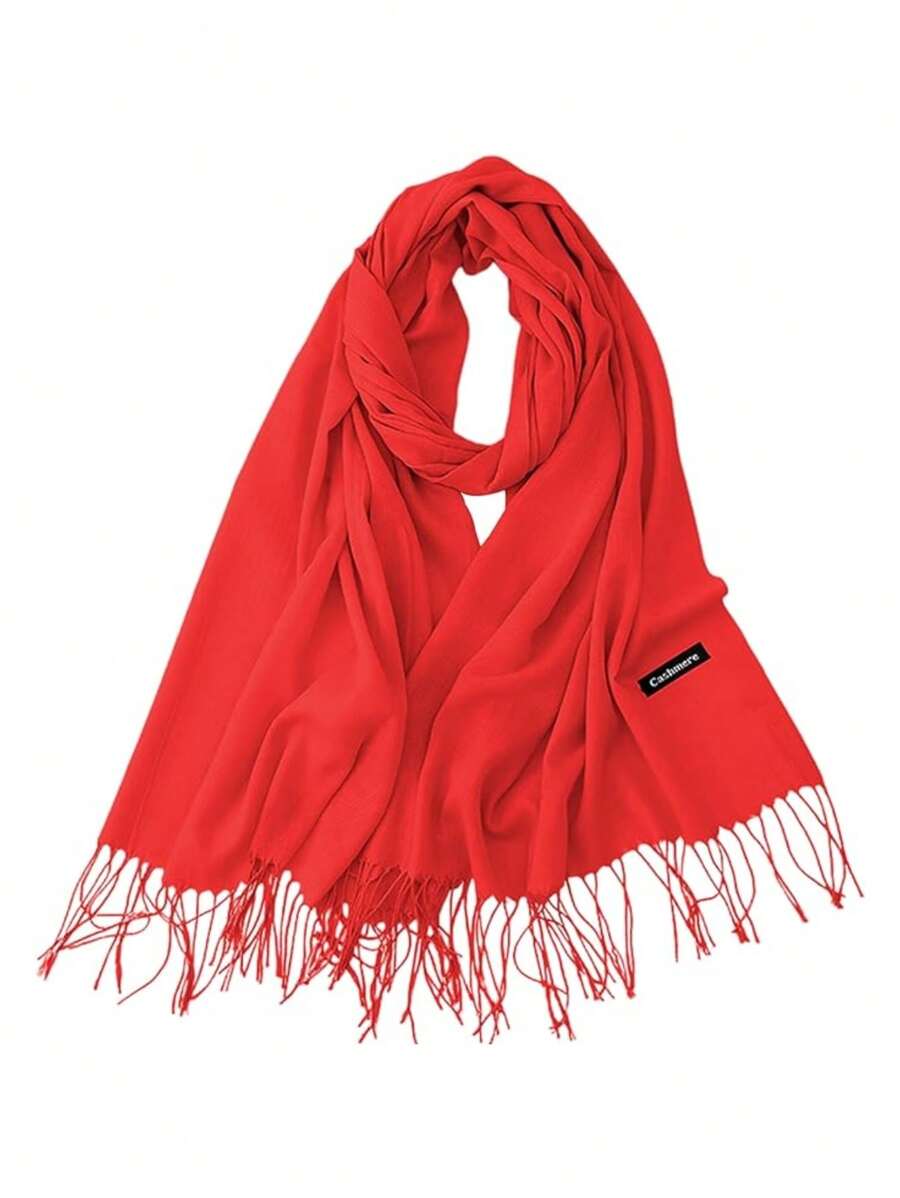 Bluelander Thick Winter Pashmina With Tassels, Windproof, And Fully Adjustable - Red - View 1
