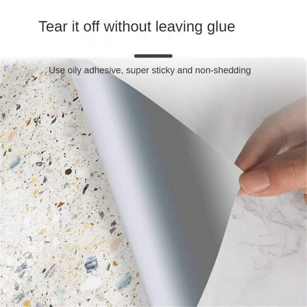 1 Roll Premium Thick Marble Wallpaper Selfadhesive & Removable Pvc White Glossy Contact Paper