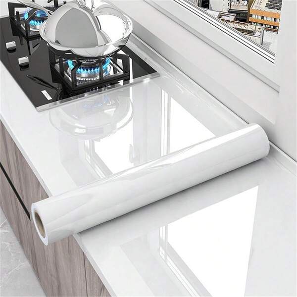 1 Roll Premium Thick Marble Wallpaper Selfadhesive & Removable Pvc White Glossy Contact Paper