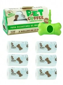 120 Bolsas Biodegradables Para Popo De Perro Regalo Incluido - Verde - Ver 1