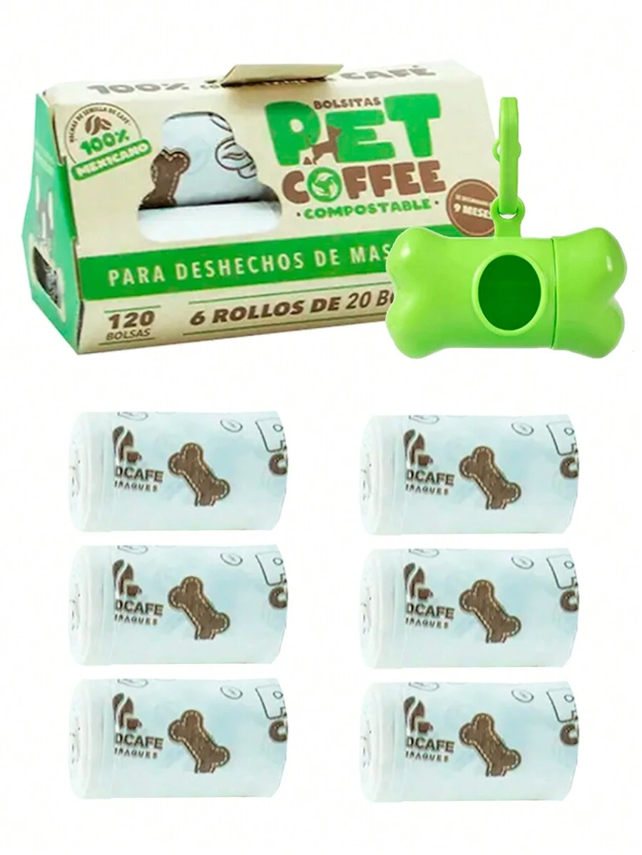 120 Bolsas Biodegradables Para Popo De Perro Regalo Incluido - Verde - Ver 1