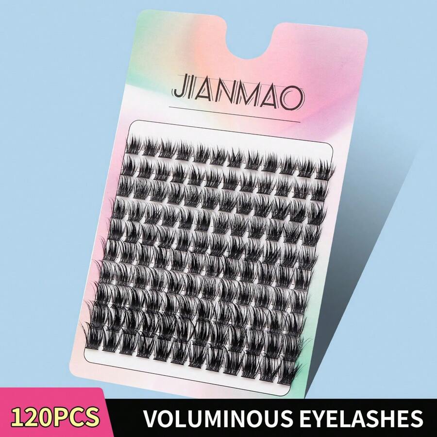 120pcs False Eyelashes, Lash Clusters, Lengthening Wisps, Contact Lens Friendly, Easy To Apply, Reusable Strip Lashes DIY Eyelash Extension Long Individual Lasheslash Clusters,Eyelash Clusters,Individual Eyelashes,Lashes,Fake Lashes - Baby Pink - View 1