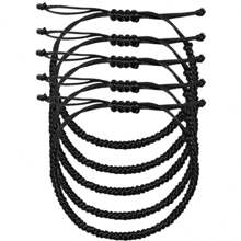 1pc Men's Lucky Weave Bracelet, Wholesale Men's Multi-item Bracelet Set, Daily Match, Valentine's Day Gift - Black - View 21