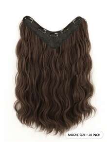 夾片中等小波浪合成纖維接髮 - 棕色 - 查看 2