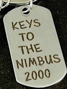 1pc Key To The Nimbus & Broomstick Keychain Magic Movie Cosplay Metal Key Ring Purse Bag Backpack Car Charm Children's Day Car Accessories Bag Charm Backpack For School Cute Goth Y2k Christmas Gift Ideas - Silver - View 3