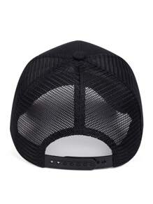 1頂男士十字繡花棒球帽，網眼卡車司機帽，適用於春秋戶外旅行海灘派對街頭 - 黑色 - 查看 6