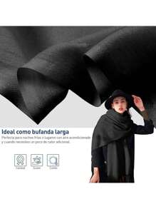 Bluelander Thick Winter Pashmina With Tassels, Windproof, And Fully Adjustable - Black - View 4