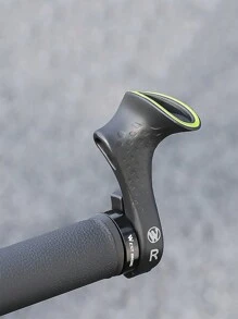 1 Par Cykel , Berg Cykel Handtag Avsluta , Med Anti-halk Låsning Ringar , Cykeltillbehör - Svart - Visa 1