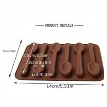 1 cái Khuôn silicon làm bánh trang trí bánh Khuôn sô cô la DIY Khuôn sáu thìa - Nhiều màu - Xem 5