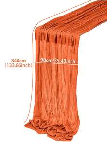 1入340*90cm橙色紗簾,桌旗,生日派對,婚禮裝飾桌布,婚禮拱門裝飾