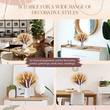 50pcs Pampas Grass Decor, Bohemian Country Style With Rabbit Tail And Reed, Suitable For Wedding, Home Table Decor And Party - Yellow - View 5