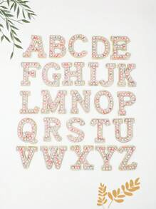 WHICHLIFE 1/26 Bảng Chữ Cái Tiếng Anh Ngọc Trai Tự Làm Quần Áo/Túi Miếng Dán (Một Bộ Bao Gồm 26 Bảng Chữ Cái) - màu sắc - Xem 1