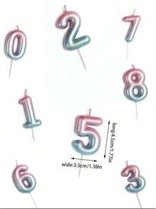 Gradient Number Candle For Cake Decoration,