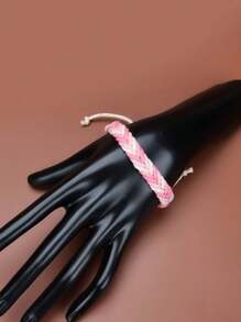 1 件時尚可調式編織手鍊,女士流行配件