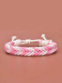 1 件時尚可調式編織手鍊,女士流行配件