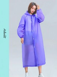 1入組eva材質大人一體式雨衣-男女適用的便攜式戶外旅行雨衣套裝-適用於自行車騎行的雨披-兒童戶外旅行暴動雨披-粉色 - 粉色 - 查看 4