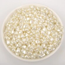 8mm白色愛心珠子50顆亞克力間隔珠,適用於珠寶製作diy手工手鏈項鍊配件 - 白色 - 查看 4