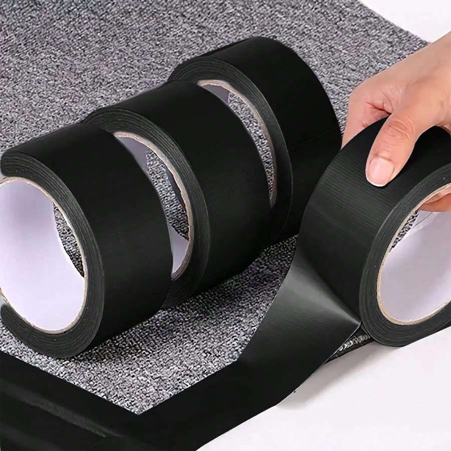 Cinta Adhesiva Negra De 33 M A Base De Tela, Impermeable, Para Uso Doméstico - Negro - Ver 1