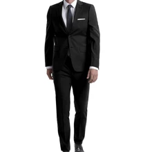 Traje Slim Fit Casual Dos Piezas Negocios Hombre Caballero Traje de Negocios Traje De Hombre De Tres Piezas De Color Entero Casual - Negro - Ver 4