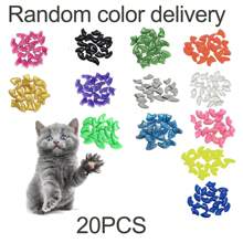 1pack 20pcs Random Colored Cat Nail Caps For Anti-scratching Nail Art. Suitable For Indoor And Outdoor Use - Multicolor - View 1