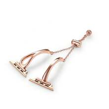 1入空心手環錶帶，適用於蘋果手錶，女性款 - 玫瑰金 - 查看 3