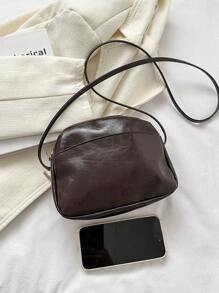 純色女士休閒手機包,經典海貝形狀斜挎包,適用於旅行