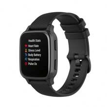 2入組適用於garmin Venu/venu Sq/venu Sq Music/venu Sq 2/venu 2 Plus的替換手帶,柔軟矽膠快拆錶帶,20/22mm - 黑色 - 查看 2
