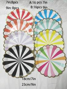 Platos Redondos Desechables Con Lámina Dorada Y Patrón De Flores Púrpuras Para Fiestas - Morado - Ver 2