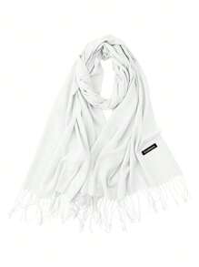 Bluelander Thick Winter Pashmina With Tassels, Windproof, And Fully Adjustable - White - View 1