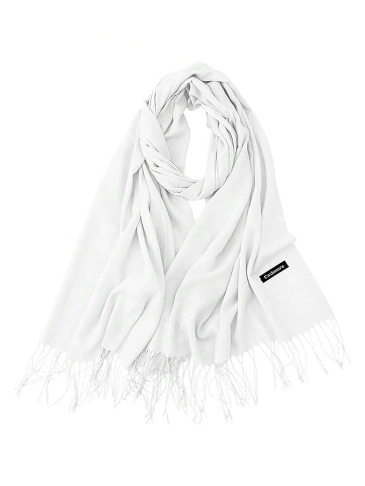 Bluelander Thick Winter Pashmina With Tassels, Windproof, And Fully Adjustable - 白色 - 查看 1