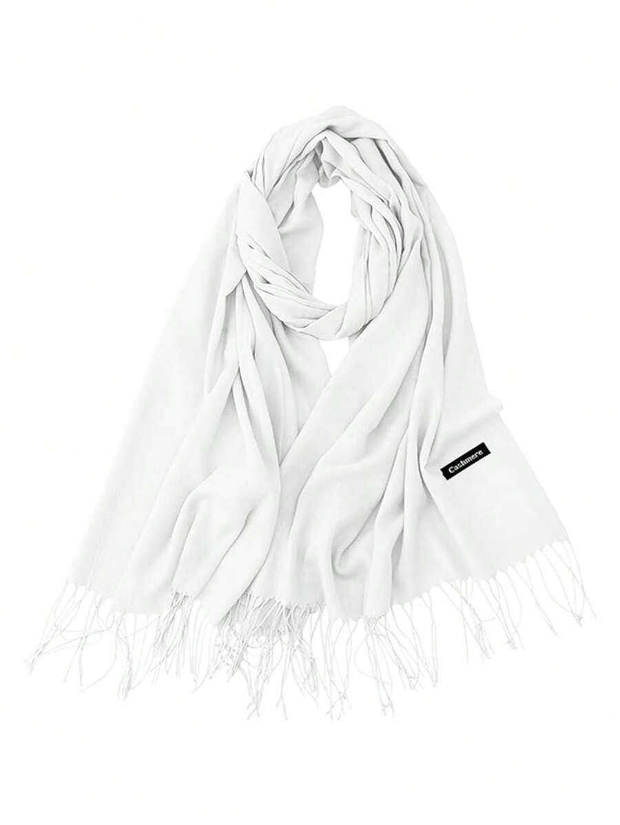 Bluelander Thick Winter Pashmina With Tassels, Windproof, And Fully Adjustable - White - View 1
