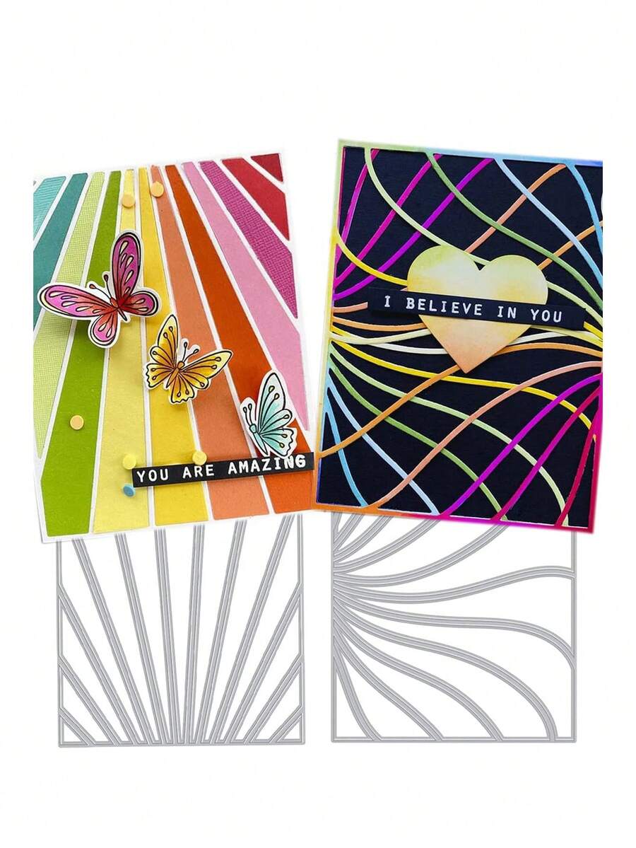 1 Miếng Thép carbon Kim loại Cắt Khuôn tô Đối với Hộp , Dợn sóng Khung trang trí , Phong bì , Thiệp chúc mừng , Hình chụp , Làm sổ lưu niệm - Bạc - Xem 1