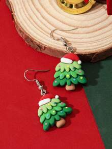 CVNANA 1pair Black Heart & Tassel Design Women's Earrings, Cute Girl Pendant Ear Studs - Multicolor - View 9