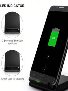Q740 15w垂直快速無線充電器座,具備雙線圈 - 黑色 - 查看 6