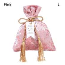 Velvet Candy Box Gift Bags Velvet Cloth Drawstring Tassel Bag Wedding Party Candy Pouches - Pink - View 2