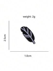1pc Creative Black Bird Feather Shaped Brooch, Cute Cartoon Accessory Suitable For Men And Women's Daily Wear - style 1 - View 3