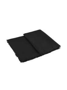 1條男女皆宜保暖冬季圍巾,柔軟厚實的黑色毯子圍巾,適用於女士和男士